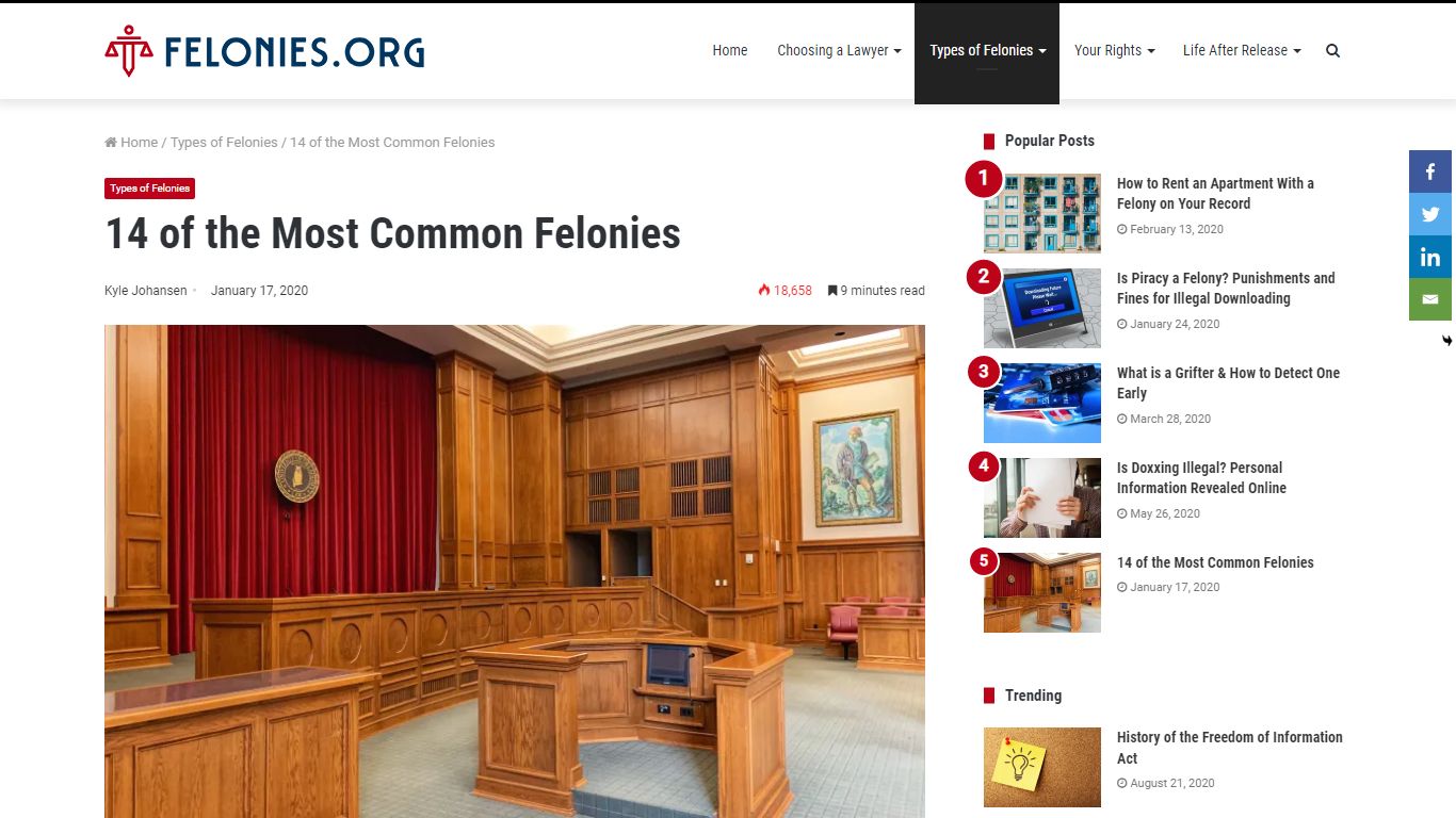 14 of the Most Common Felonies - Felonies.org